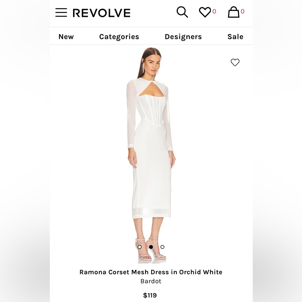 Bardot Ramona Corset Mesh Dress in Orchid White